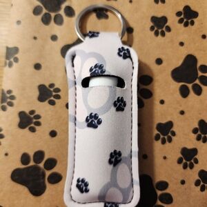 Paw Print Lip Balm Holder Keychain